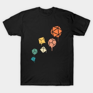 Dripping Paint Polyhedral Dice Set Tabletop Roleplaying RPG Gaming Addict T-Shirt